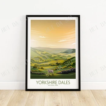 Yorkshire Dales Nemzeti Park Poszter | Art Print | Anglia Utazási Poszter | Természet Nyomtatás Wall Art | Lakberendezés Ajándék Ötlet